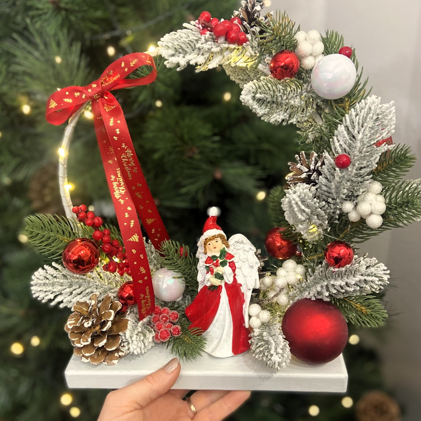 Aranjament tip cerc inger rosu 7