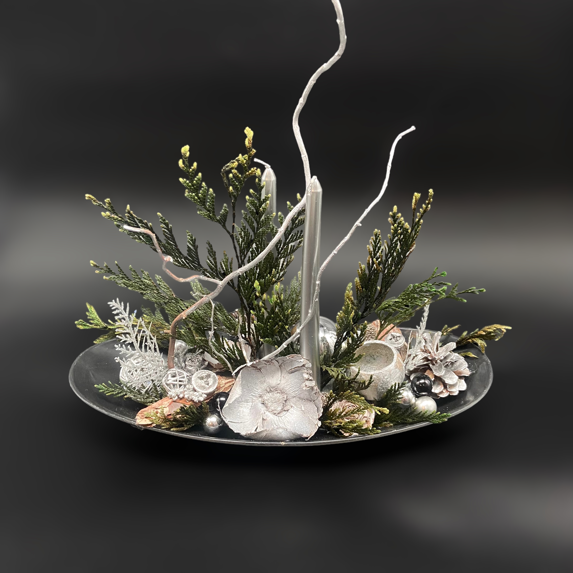 Aranjament de masa argintiu 2