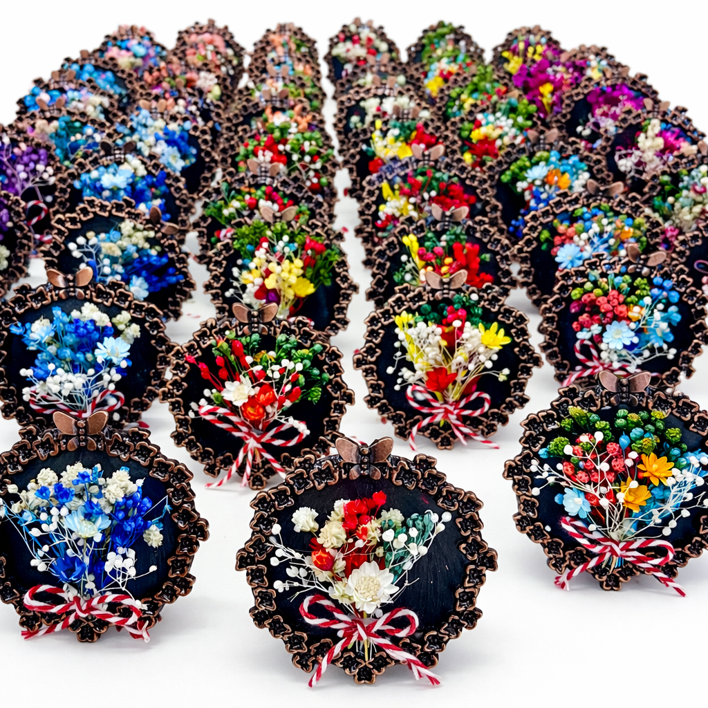 Set martisoare pentru colege 5 rame florale